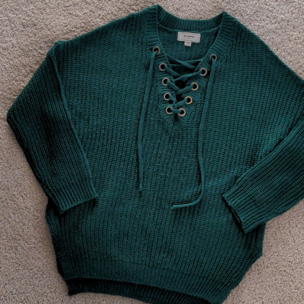 No Comment Laced Knit Sweater
